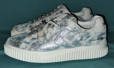 NEW WOB Voile Blanche Lipari Brushed Metallic Blue Silver Sneakers Size 40 / 8