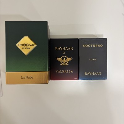 Khadlaj La Fede Intoxicate Mystique + Rayhaan Nocturno Elixir + Rayhaan Valhalla