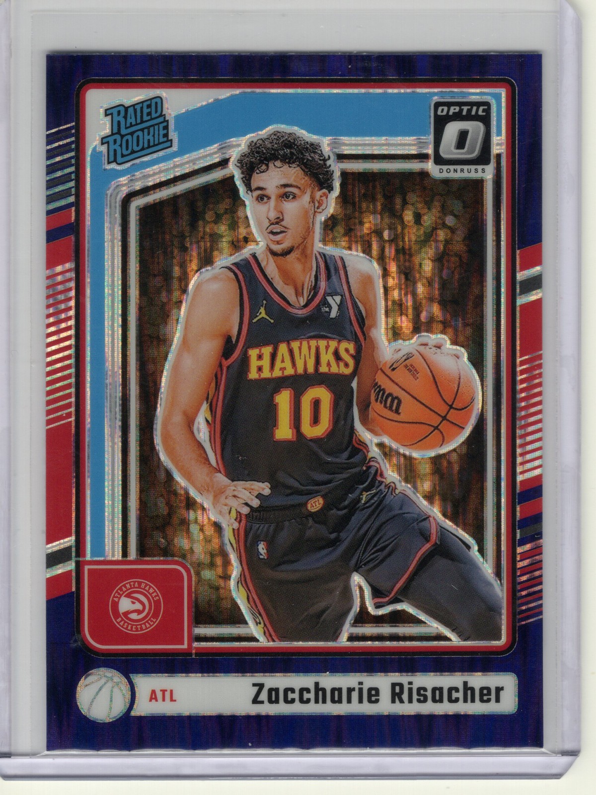 2024-25 Donruss Optic #268 Zaccharie Risacher Purple Shock