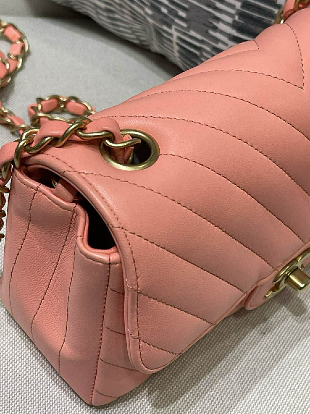 CHANEL Rectangular Mini Flap – Chevron Quilted Pi… - image 14