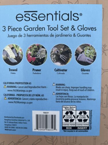 Essentials enamel garden tools 5 pieces blue print - Picture 2 of 2