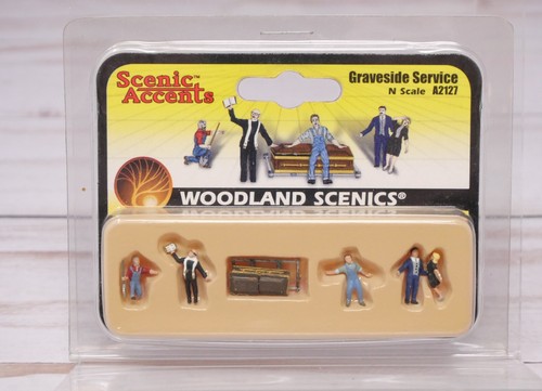 Woodland Scenics A2127 Graveside Service, Funeral, Mini-Figures, N Scale