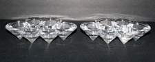 Lot 2 JL John Lewis 6-Point Clear Crystal Tea Light Votive Candle Holder Glass