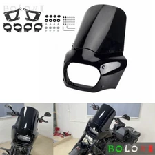 For Harley Fat Bob FXFB FXFBS 2018-2024 Headlight Fairing Windshield & Mount Kit