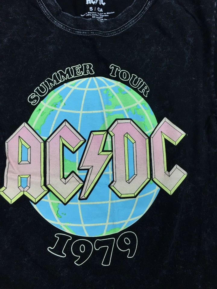 Рубашка женская ACDC размер Small темно-серая укороченная короткий рукав - Изображение 4 из 4