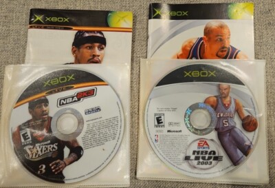 Xbox NBA Lot Of 2: NBA 2K3 & NBA LIVE 2003 | W/Manual 