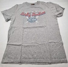 Harley-Davidson Adult T-Shirt Medium Desert Cowboy Beaumont Texas Skull Gray