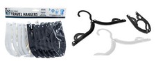 12-piece set of Plastic Folding Ultra Compact Travel clothing Hangers Black 