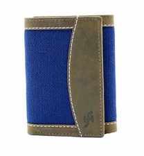  Starhide RFID Trifold Designer Wallet Distressed Hunter Real Leather Canvas 
