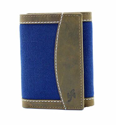  Starhide RFID Trifold Designer Geldbörse Distressed Hunter Echtleder Canvas 