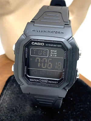 Casio Men's Watch W800H-1BV Illuminator Quartz Digital Black Resin