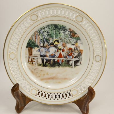 B & G, Carl Larsson Plate, ''Breakfast Under the Big Birch'' 8'' FHJ3E