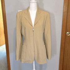 Vintage Cache zip khaki blazer size 8 BIN B