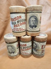 Lot of Five  Edison Gold Moulded Cylinder Records #1