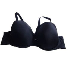 Torrid 46C Bra Back Smoothing 360 Push Up Plunge Black Lattice Front EUC