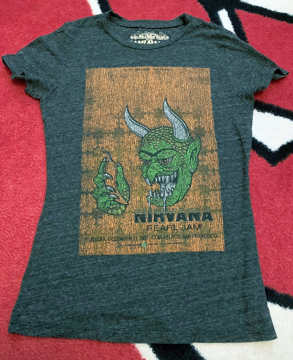 Vintage NIRVANA PEARL JAM COW PALACE 12/31/91 DISTRESSED CONCERT