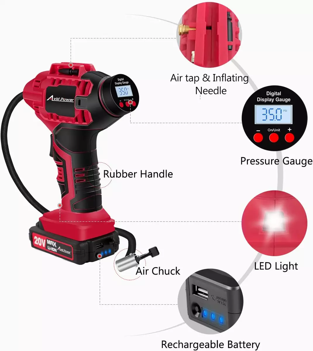 Avid power cordless tire inflator deals