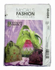 McCall's Fashion Accessorie M4884 Sewing with Nancy Pattern Purse Bag Tote UNCUT