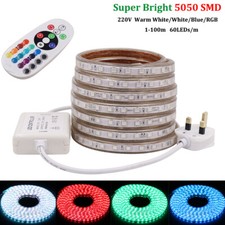 Super Bright LED Strip Lights 5050 SMD Waterproof Commercial Rope Light 220V