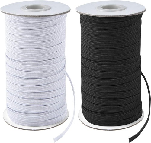 160 Yards 1/8" Elastic Cord Spool Black White Heavy Stretch Sewing Craft DIY - Picture 3 of 10