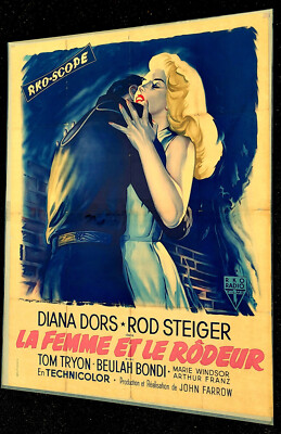 ROD STEIGER DIANA DORS Film Plakat 57 Poster Roger Soubie LA FEMME ET LE RÒDEUR