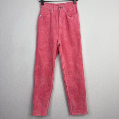 Monki Pants Womens US 22/EUR 32 Pink Noa Cord Trousers High Waisted Princess