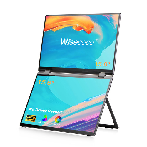 15.6 Inch Dual Screen Portable Monitor Foldable FHD 1080P For Xbox PS Gaming - Picture 1 of 9
