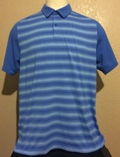 Under Armour Men's Size XL Loose Heat Gear Blue Striped Golf Polo Shirt