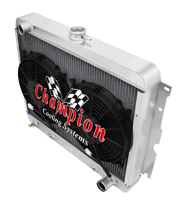 WR Champion 4 Row Radiator,10'' Fans-1970-1973 Plymouth Barracuda Small Block V8