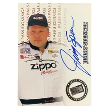 1999 PRESS PASS JIMMY SPENCER ZIPPO CERTIFIED AUTOGRAPHED RACE CARD 471/500