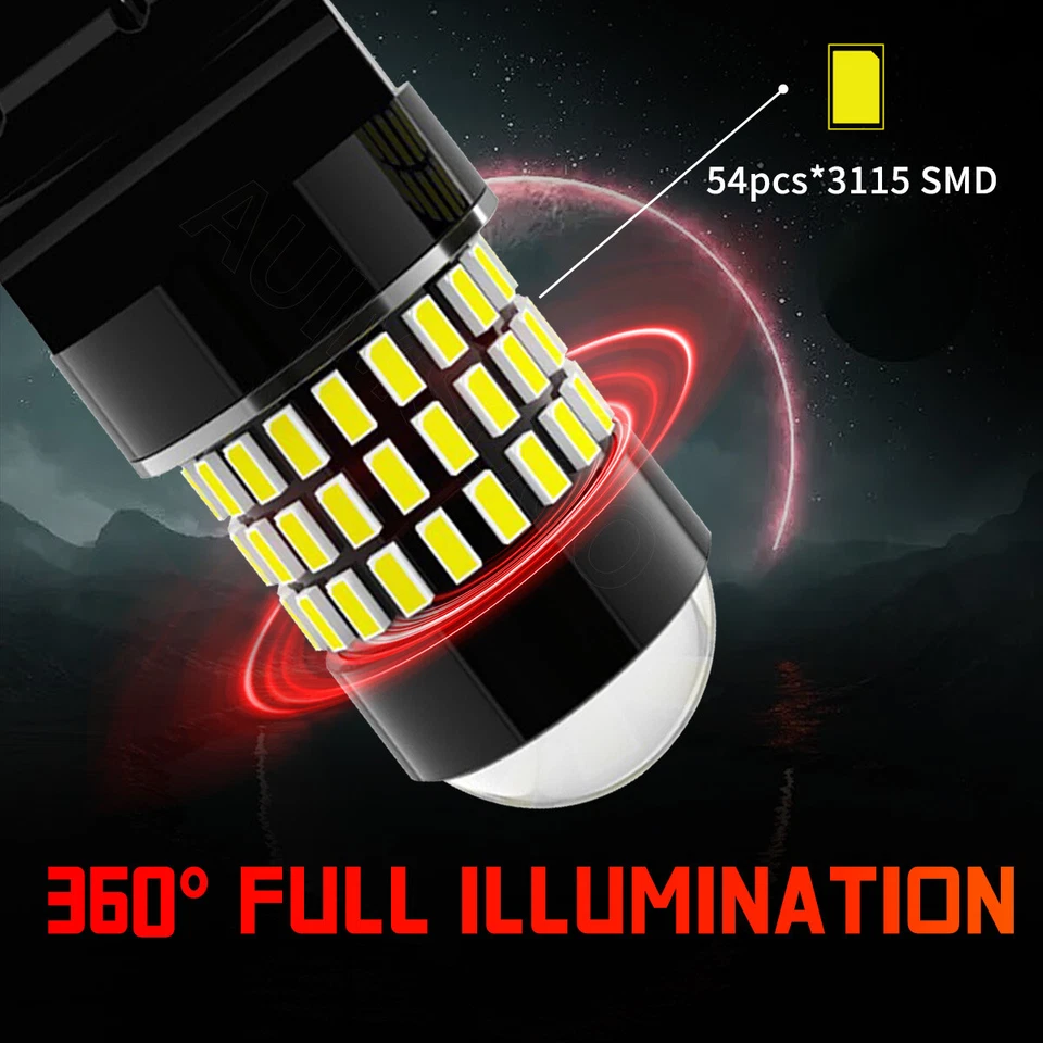 3156 3157 4057 4157 para Chevy C1500 1990-1998 2X LED luz de reversa de respaldo blanca Foto 4 de 4