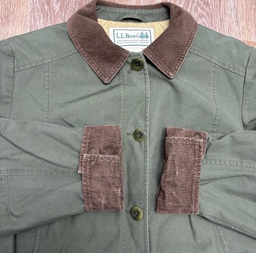 Vintage L.L.Bean Field Canvas Barn Jacket Mens Small Olive Green Brown image 6