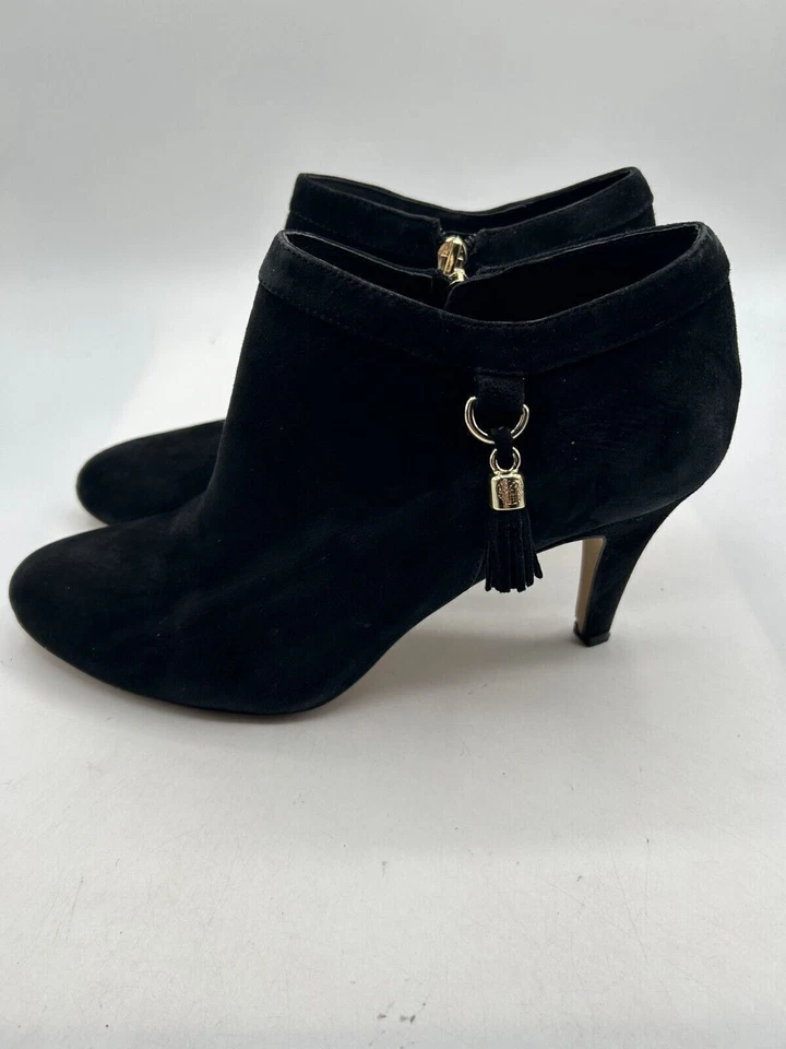 Botín Vince Camuto Vecka para mujer talla 9,5 M negro gamuza cremallera lateral punta almendra Foto 2 de 4