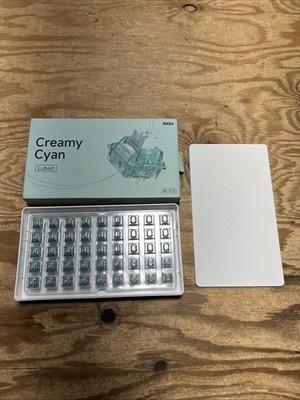 Pack of 45 Akko Creamy Cyan Clicky Mechanical Keyboard Switches Lubed