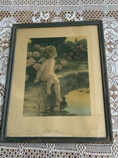 VINTAGE BESSIE PEASE GUTMANN CUPID "The BUTTERFLY" 1912 Original Frame