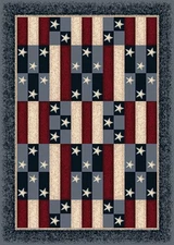 8x11 Milliken America Patchwork 07350 Denim Stars Area Rug - Approx 7'8"x10'9"