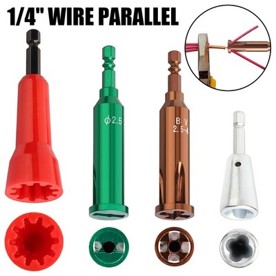 4PCS Wire Stripping & Twisting Tool Electrical Drill Stripper Cable Nut Twister