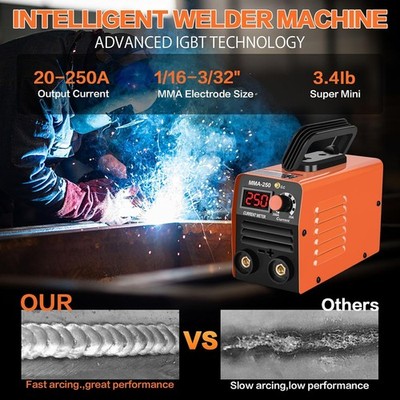 Super Mini Stick Welder Machine,110V 250A ARC Portable MMA Welding
