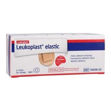 Leukoplast Spot Bandage Elastic/Fabric Adhesive 1-1/4" Tan Sterile 100ct 2-Pack