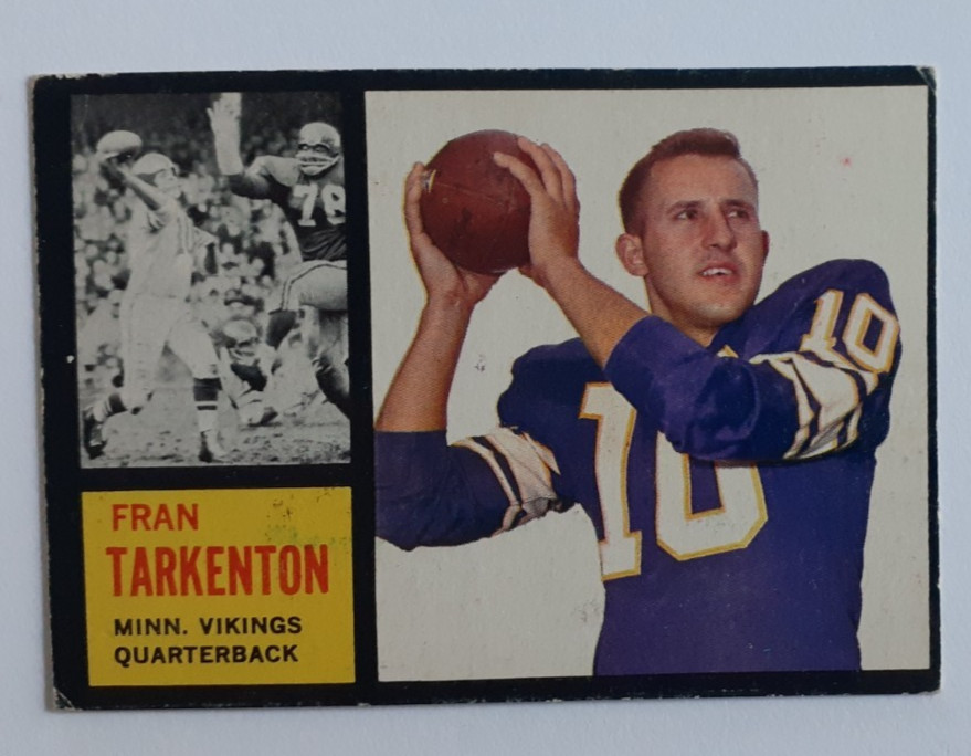 1962 Topps #90 Fran Tarkenton Minnesota Vikings Rookie Football Card RC SP