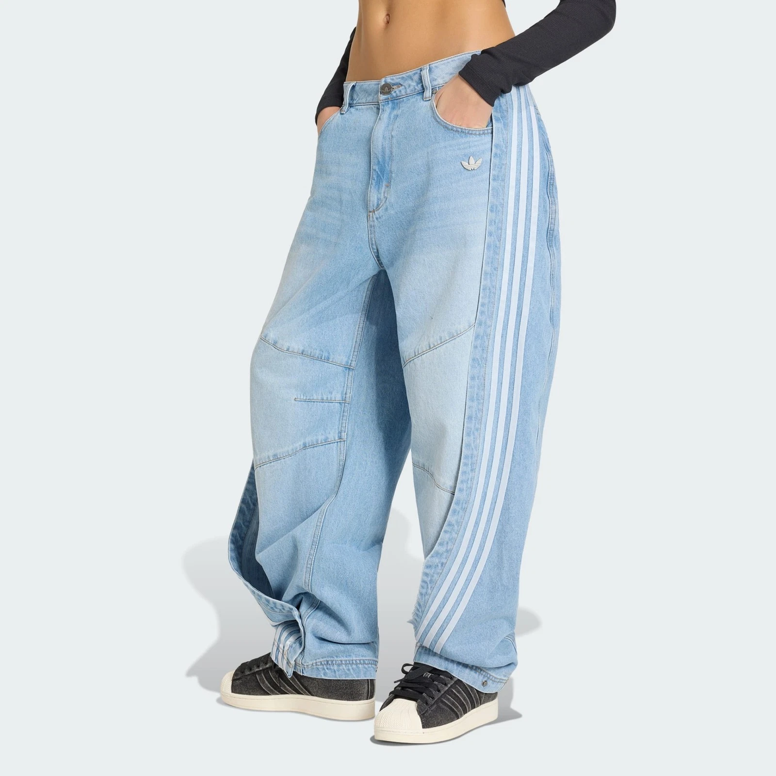 adidas Adilenium 5.0 Banana Overlay Denim Jeans Size 30x32 | Light Blue | KY5188