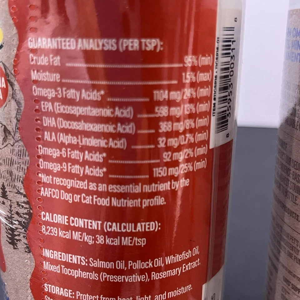 2 x GRIZZLY OMEGAS WILD ALASKAN SALMON PLUS SUPPLEMENT DOGS CATS 16 OZ Exp 4/24 - Image 3 of 4