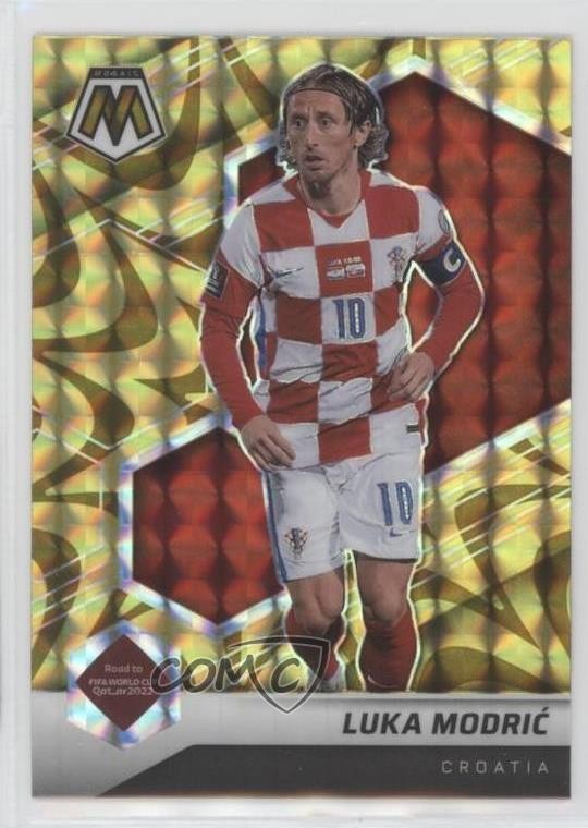 2021 Panini Mosaic FIFA Road to World Cup Reactive Gold Prizm Luka Modric #195
