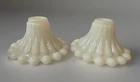 Anchor Hocking Milk Glass Vtg 1970s Bead Edge “Boopie”Candle Holders