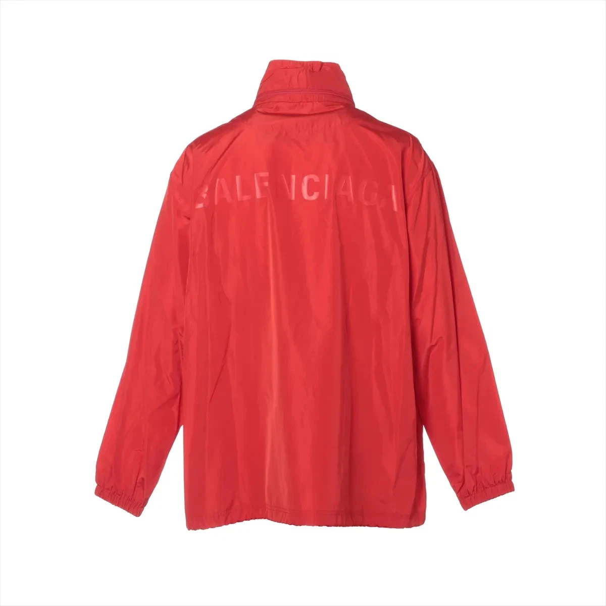 Balenciaga 18 anni giacca poliestere 44 uomo rosso 556238 retro logo cappuccio portaoggetti