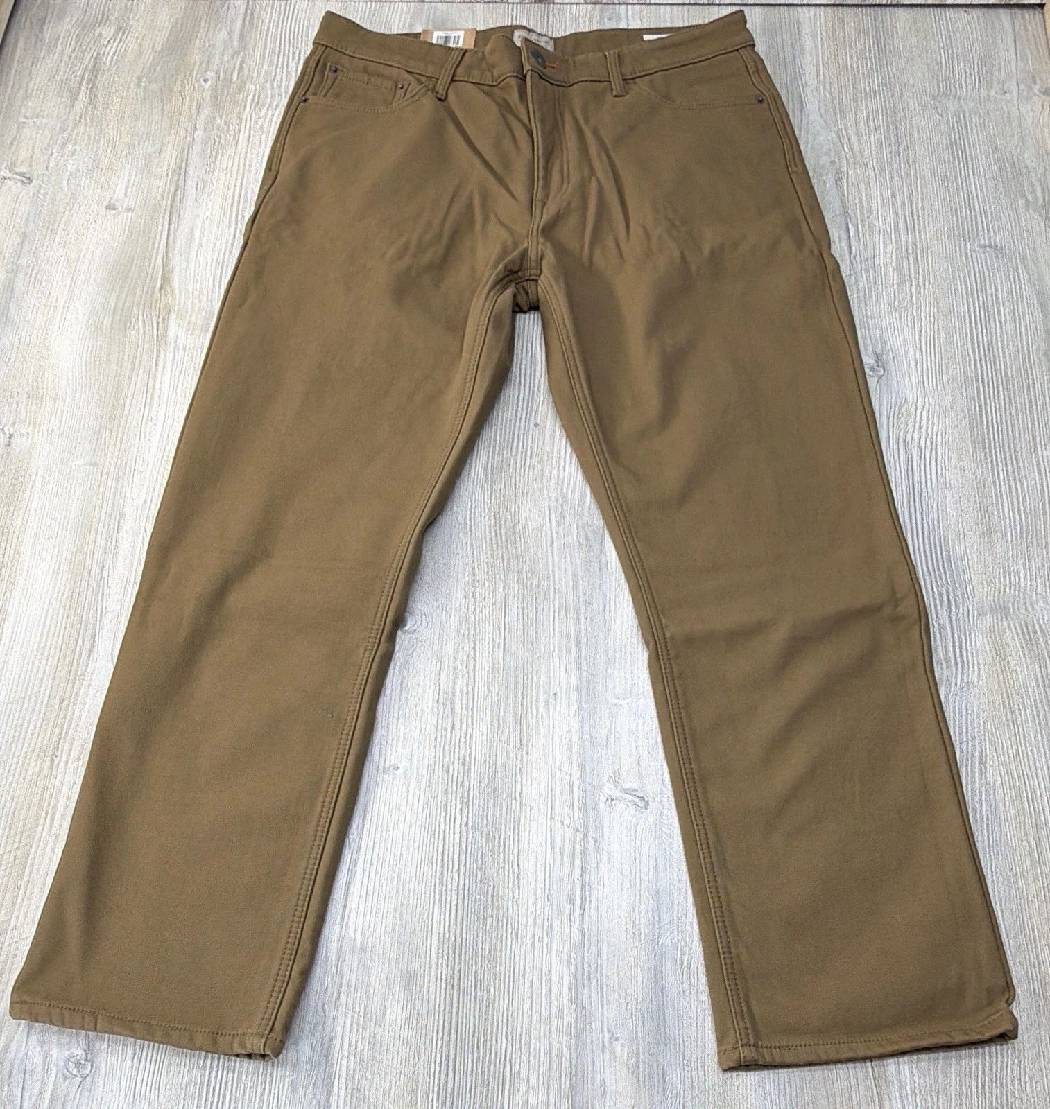 Weatherproof Vintage Sz 38x30 Fleece Lined Stretch Canvas Pant Regular Fit Brown