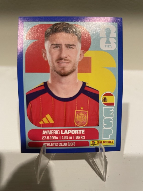 2026 Panini FIFA World Cup | Aymeric Laport Spain ESP 4 | Blue Parallel Sticker!