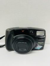 Pentax Zoom 105 Super Black 35mm Auto Focus Built-In Flash Film Camera