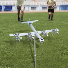 Wind Spinner Aircraft Windmill Iron Art Sculpture for Lawn