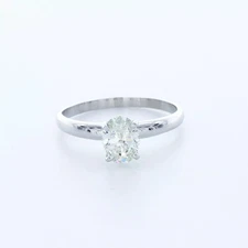 Solitaire Engagement Ring Classic Platinum 1.19 CT Oval Lab-Grown Diamond H VS2